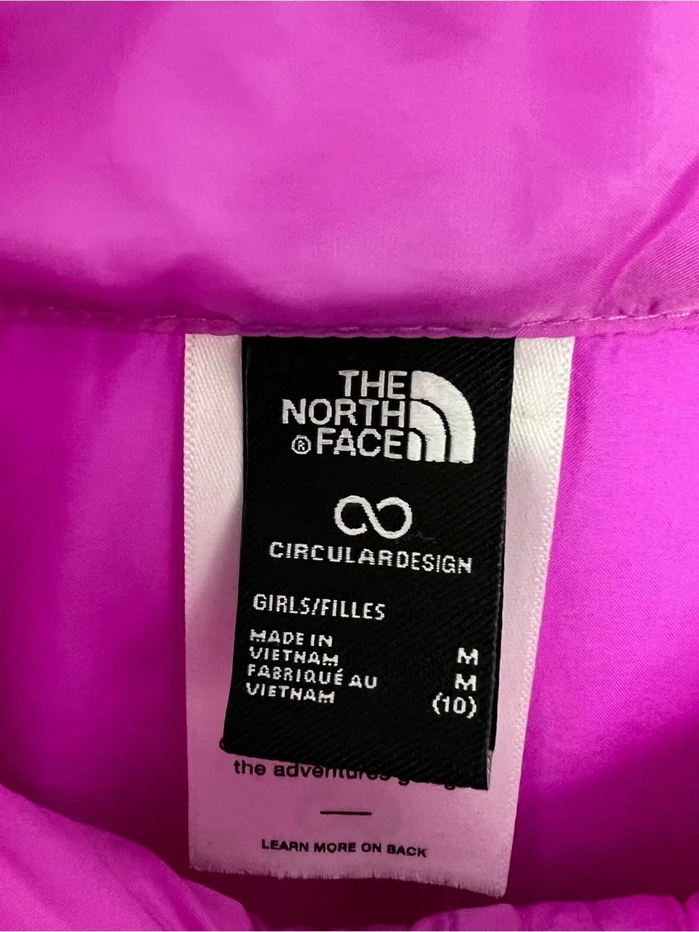 The north face girls medium quilted jacket